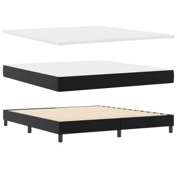Boxspringbett mit Matratze Schwarz Super King Faux Leder