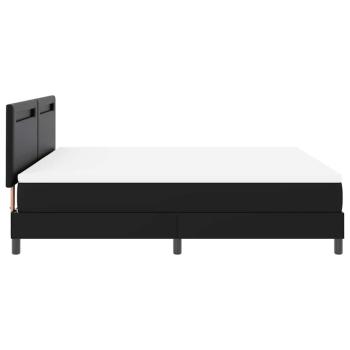 Boxspringbett mit Matratze Schwarz Super King Faux Leder