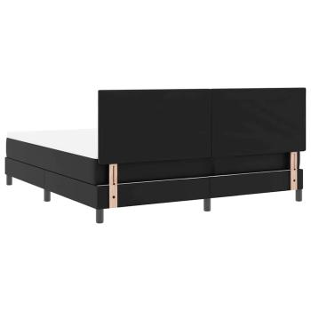 Boxspringbett mit Matratze Schwarz Super King Faux Leder