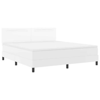 Boxspringbett mit Matratze Weiß Super King Kunstleder
