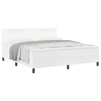 Boxspringbett mit Matratze Weiß Super King Kunstleder