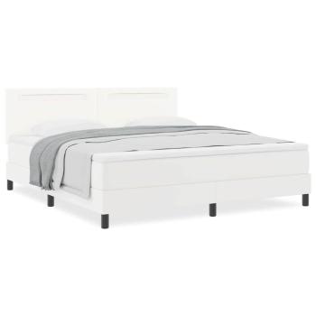 Boxspringbett mit Matratze Weiß Super King Kunstleder