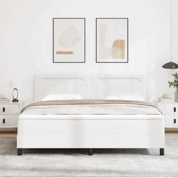 Boxspringbett mit Matratze Weiß Super King Kunstleder
