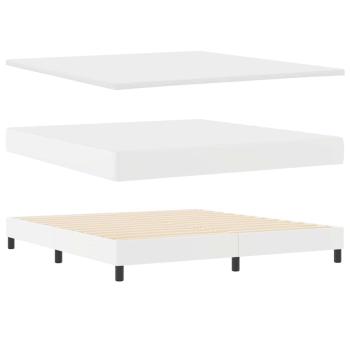 Boxspringbett mit Matratze Weiß Super King Kunstleder