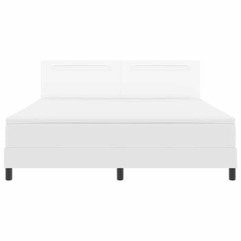 Boxspringbett mit Matratze Weiß Super King Kunstleder