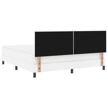 Boxspringbett mit Matratze Weiß Super King Kunstleder