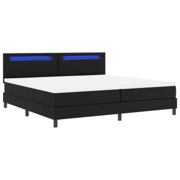Boxspringbett mit Matratze Schwarz 200x200 cm Kunstleder