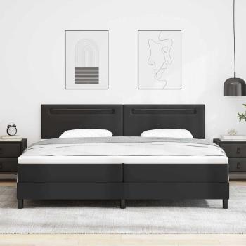 Boxspringbett mit Matratze Schwarz 200x200 cm Kunstleder