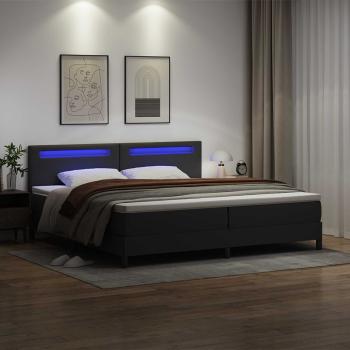 Boxspringbett mit Matratze Schwarz 200x200 cm Kunstleder
