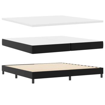 Boxspringbett mit Matratze Schwarz 200x200 cm Kunstleder