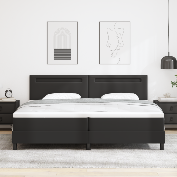 Boxspringbett mit Matratze Schwarz 200x200 cm Kunstleder