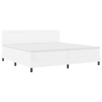 Boxspringbett mit Matratze Weiß 200x200 cm Kunstleder