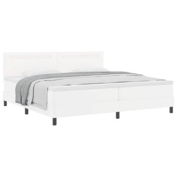 Boxspringbett mit Matratze Weiß 200x200 cm Kunstleder