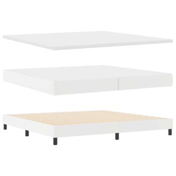 Boxspringbett mit Matratze Weiß 200x200 cm Kunstleder