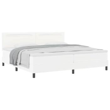 Boxspringbett mit Matratze Weiß 200x200 cm Kunstleder