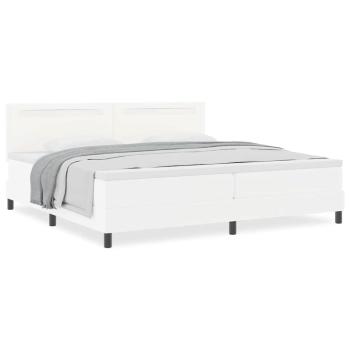 Boxspringbett mit Matratze Weiß 200x200 cm Kunstleder
