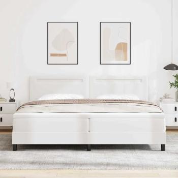 Boxspringbett mit Matratze Weiß 200x200 cm Kunstleder