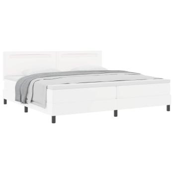 Boxspringbett mit Matratze Weiß 200x200 cm Kunstleder