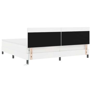 Boxspringbett mit Matratze Weiß 200x200 cm Kunstleder