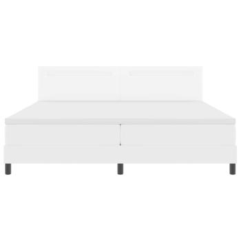 Boxspringbett mit Matratze Weiß 200x200 cm Kunstleder