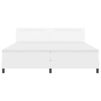 Boxspringbett mit Matratze Weiß 200x200 cm Kunstleder
