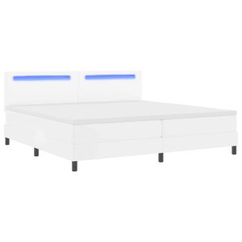 Boxspringbett mit Matratze Weiß 200x200 cm Kunstleder