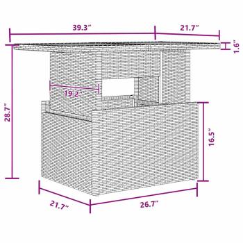7-teiliges Garten Esstisch Set mit Kissen Schwarz Poly Rattan Akazie