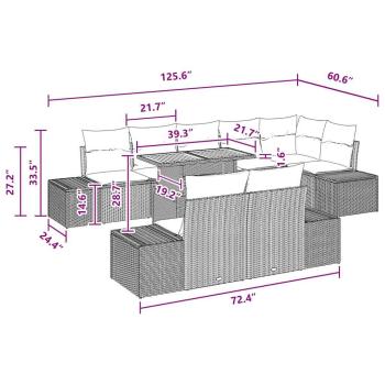9-teiliges Garten Essbereich mit Kissen Schwarz Poly Rattan Akazie