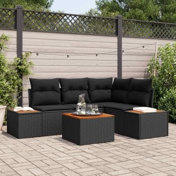 ARDEBO.de - Gartensofa-set 4 stk. 4-Sitzanzahl Schwarz Polyrattan