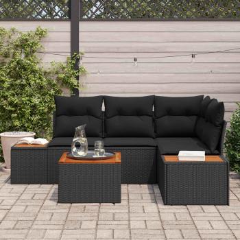 Gartensofa-set 4 stk. 4-Sitzanzahl Schwarz Polyrattan