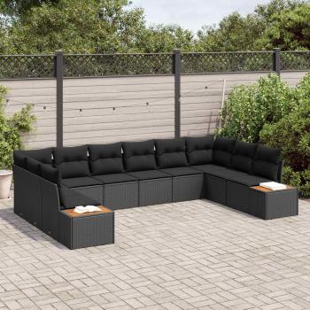 Gartensofa-set 10 stk. 10-Sitzer Schwarz