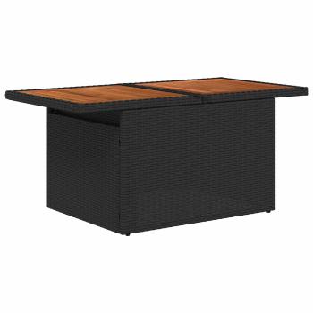 8-teiliges Garten Sofa Set mit Kissen Schwarz Poly Rattan