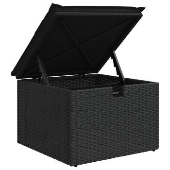 8-teiliges Garten-Sofa-Set mit Kissen Schwarz Poly-Rattan
