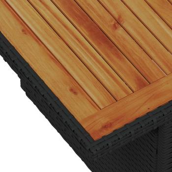 9-teiliges Garten-Sofaset mit Kissen Schwarz Poly Rattan Akazie