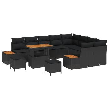 Gartensofa-set 12 Stk. 11-Sitzanzahl Schwarz