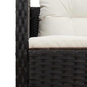 Garten-Sofa-Set Schwarz Synthetisches Rattan Mittel