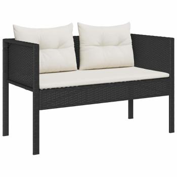 Garten-Sofa-Set Schwarz Synthetisches Rattan Mittel