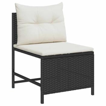 Garten-Sofa-Set Schwarz Synthetisches Rattan Mittel