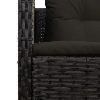 Outdoor-Sofa-Set - Schwarz Rattan, Holz Mittel Langlebig