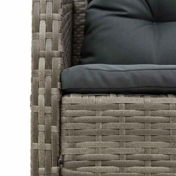 Outdoor-Sofa-Set Grau und Dunkelgrau Rattan, gehärtetes Glas Mittel