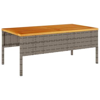 Outdoor-Sofa-Set Grau und Dunkelgrau Rattan, gehärtetes Glas Mittel