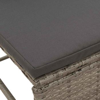 Outdoor-Sofa-Set Grau und Dunkelgrau Rattan, gehärtetes Glas Mittel
