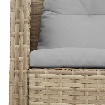 Garten-Sofaset Beige und Hellgrau Rattan, Stoff Standard