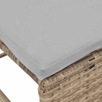 Garten-Sofaset Beige und Hellgrau Rattan, Stoff Standard