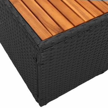 Gartensofa 2-Sitzer mit Stauraum und Kissen Schwarz Poly Rattan