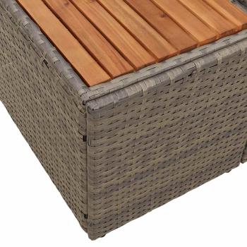 Gartensofa 2-Sitzer mit Stauraum und Kissen Grau Poly Rattan