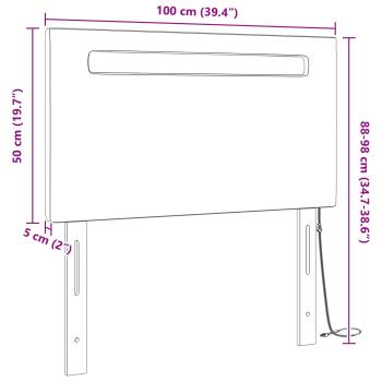 LED Kopfteil Cappuccino 100 cm Kunstleder