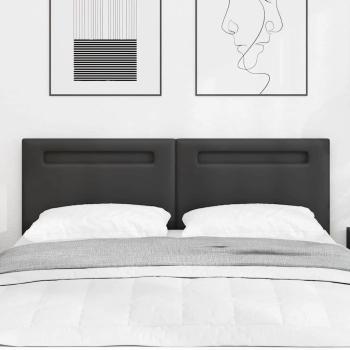 Kopfteil Einfarbig Schwarz 140 cm Kunstleder