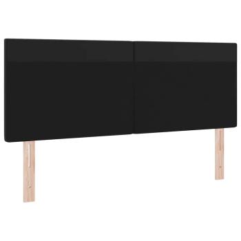 Kopfteil Einfarbig Schwarz 140 cm Kunstleder