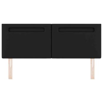 Kopfteil Einfarbig Schwarz 140 cm Kunstleder